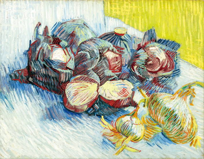 文森特·威廉·梵高  Vincent Willen Van Gogh —— 红卷心菜与洋葱1887.10-11
